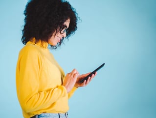 girl looking at cellphone