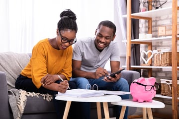 couple working on budget