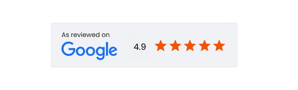 4.9 star reviews on Google
