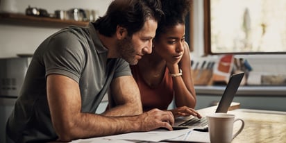 couple reviewing finances