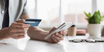 shopping with credit card on the phone