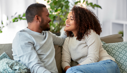 couple talking about money and finance