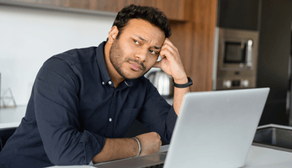 man worried about his tax debt