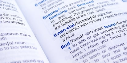 dictionary showing definition of finance.